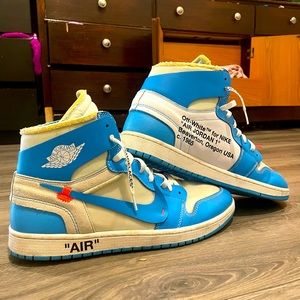Off White AIR JORDAN Retro 1 UNC size 15 in excellent condition